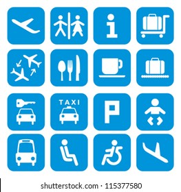 Airport icons - pictogram set