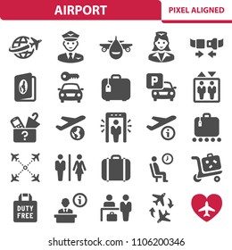 Airport Icons. Professional, pixel perfect icons, EPS 10 format.