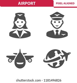 Airport Icons. Professional, pixel perfect icons, EPS 10 format.