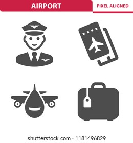 Airport Icons. Professional, pixel perfect icons, EPS 10 format.