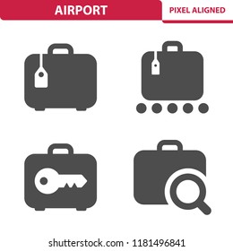 Airport Icons. Professional, pixel perfect icons, EPS 10 format.