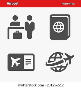 Airport Icons. Professional, pixel perfect icons optimized for both large and small resolutions. EPS 8 format.