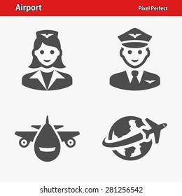 Airport Icons. Professional, pixel perfect icons optimized for both large and small resolutions. EPS 8 format.