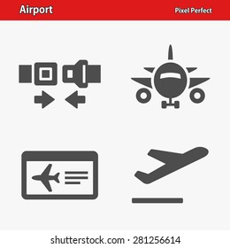 Airport Icons. Professional, pixel perfect icons optimized for both large and small resolutions. EPS 8 format.