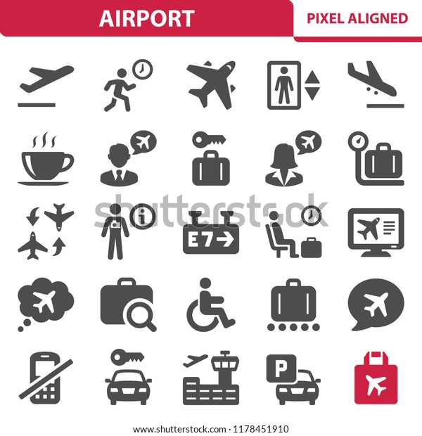 Airport Icons. Professional, pixel perfect icons,\
EPS 10 format.