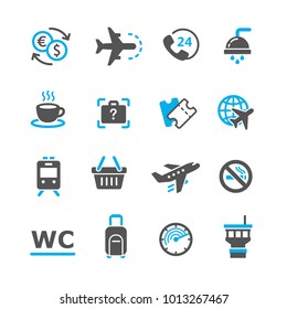 Airport icons set