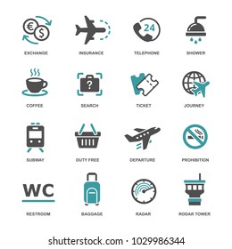 Airport icons set