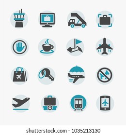 Airport icons set