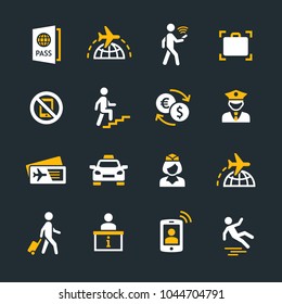 Airport icons set