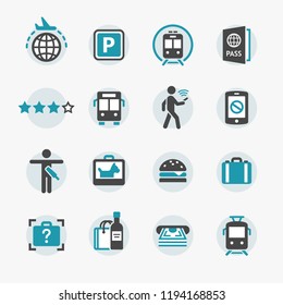 Airport icons set