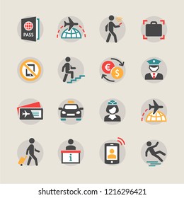 Airport icons set