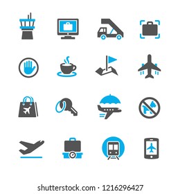 Airport icons set