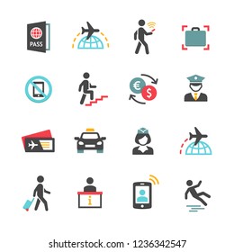Airport icons set