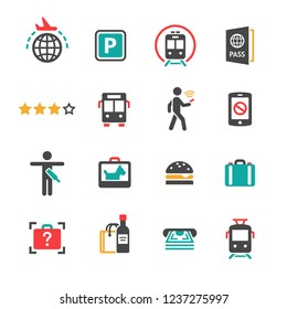 Airport icons set
