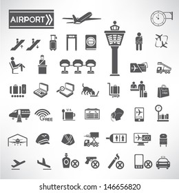 airport icons set