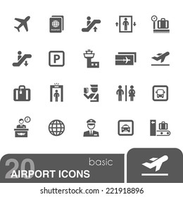 Airport icons set.