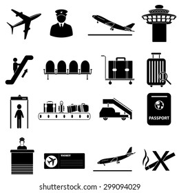 Airport icons set