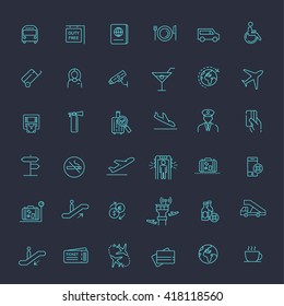 Airport icons set