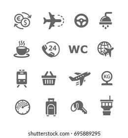 Airport icons set