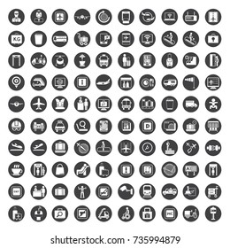 airport icons set