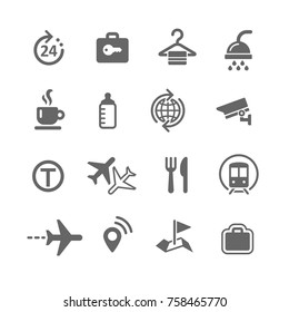 Airport icons set