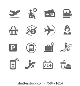 Airport icons set