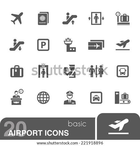 Airport icons set.