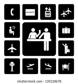 Airport icons set for use