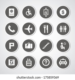 Airport icons set for use