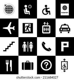 Airport icons set for use  