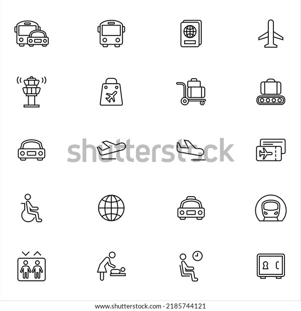 Airport icons set\
vector graphic\
illustration