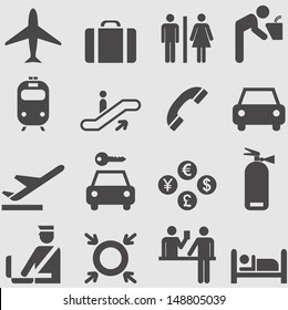 Airport icons set.Vector 