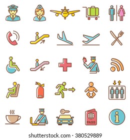 Airport  icons set.Vector