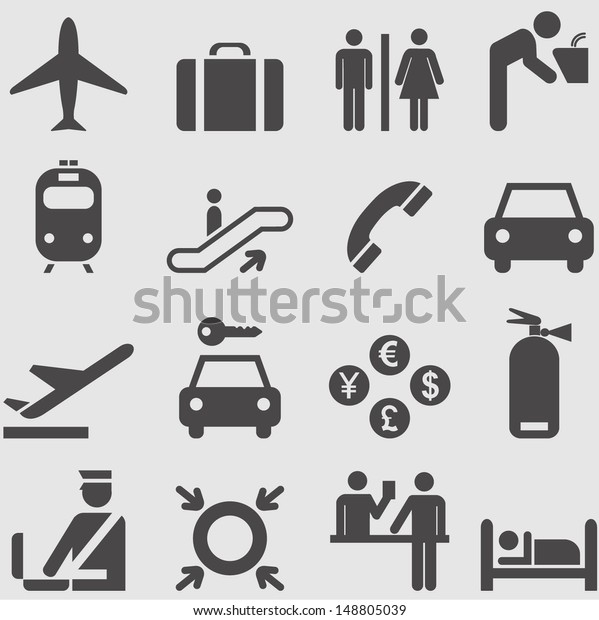 Airport icons set.Vector\
