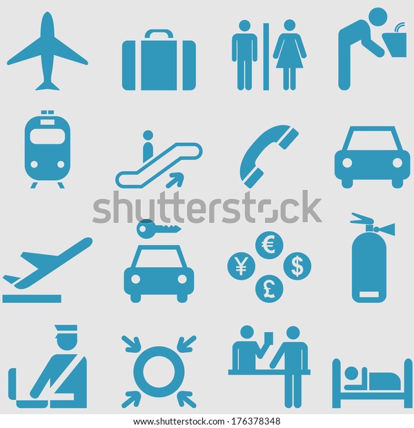 Airport icons set.Vector\
