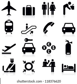 Airport icons set.Vector illustration