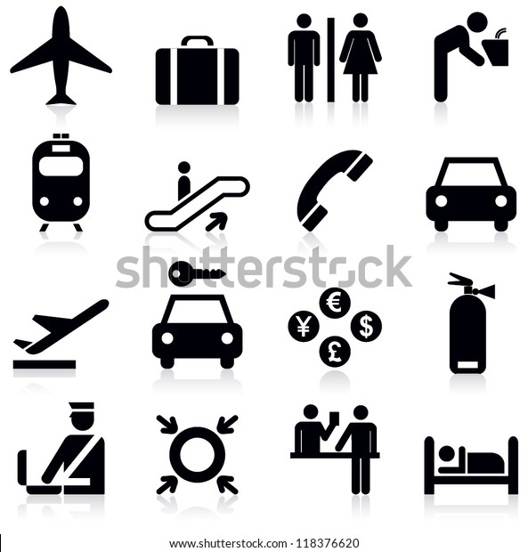 Airport icons set.Vector
illustration