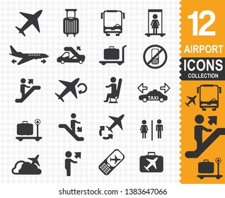 Airport icons Skateboard logo collection vector (20 vector icons)