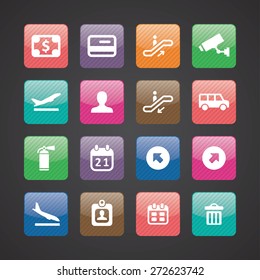 airport icons universal set for web and mobile