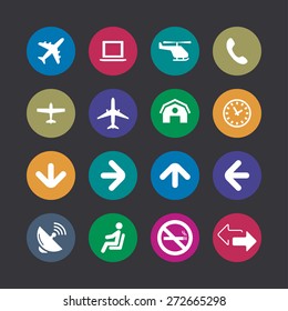 airport icons universal set for web and mobile