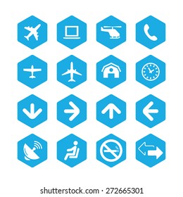 airport icons universal set for web and mobile