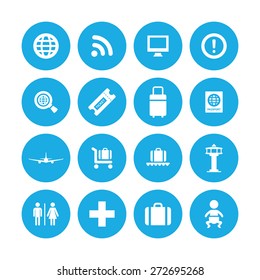 airport icons universal set for web and mobile