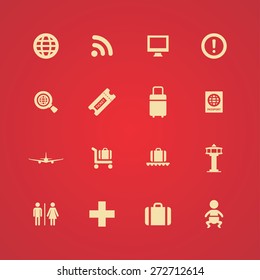 airport icons universal set for web and mobile