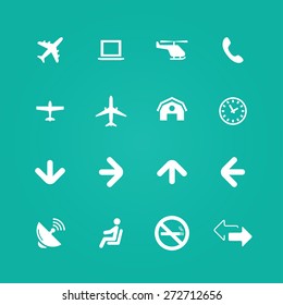 airport icons universal set for web and mobile