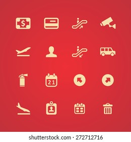 airport icons universal set for web and mobile