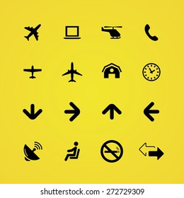 airport icons universal set for web and mobile