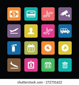 airport icons universal set for web and mobile