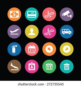 airport icons universal set for web and mobile