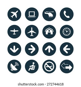 airport icons universal set for web and mobile