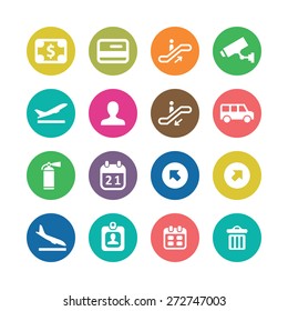 airport icons universal set for web and mobile